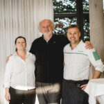 Analog-digitaler literarisch-kulinarischer Abend. Sabine Fabian, Schloss Seggau; Lojze WIESER, Publizist und Verleger; Hugo FUKA, Küchenchef Schloss Seggau