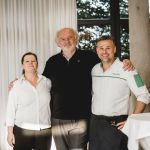 Analog-digitaler literarisch-kulinarischer Abend. Sabine Fabian, Schloss Seggau; Lojze WIESER, Publizist und Verleger; Hugo FUKA, Küchenchef Schloss Seggau