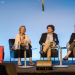 Forum „Europa im globalen Wettbewerb“ – v.l.n.r. Top-Beraterin Antonella Mei-Pochtler (ThinkAustria), IT-Vordenkerin Sarah Spiekermann-Hoff (WU Wien), Moderator Thomas Mayer (DerStandard), Landesrätin Barbara Eibinger-Miedl